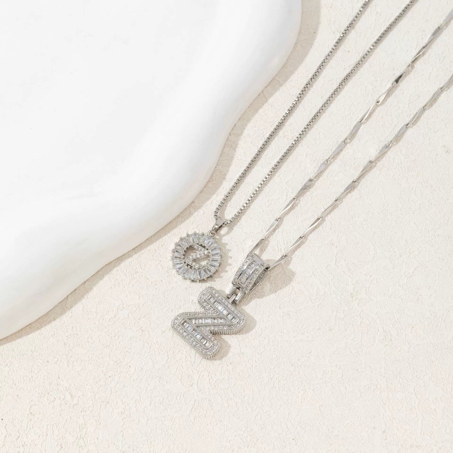2 Pack Initial Letter Pendant Necklaces